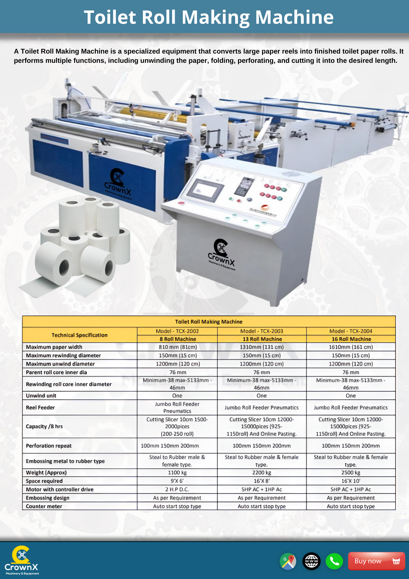 Toilet Roll Tissue Making Machine
